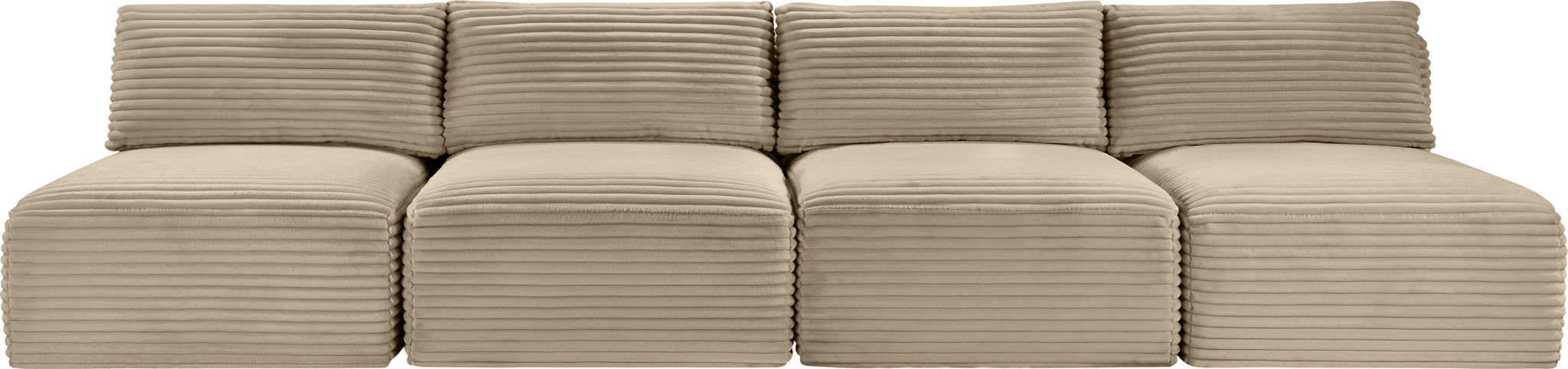 Shaggy - Fabric 4 Seat Modular Armless Sofa - Simple Home Plus