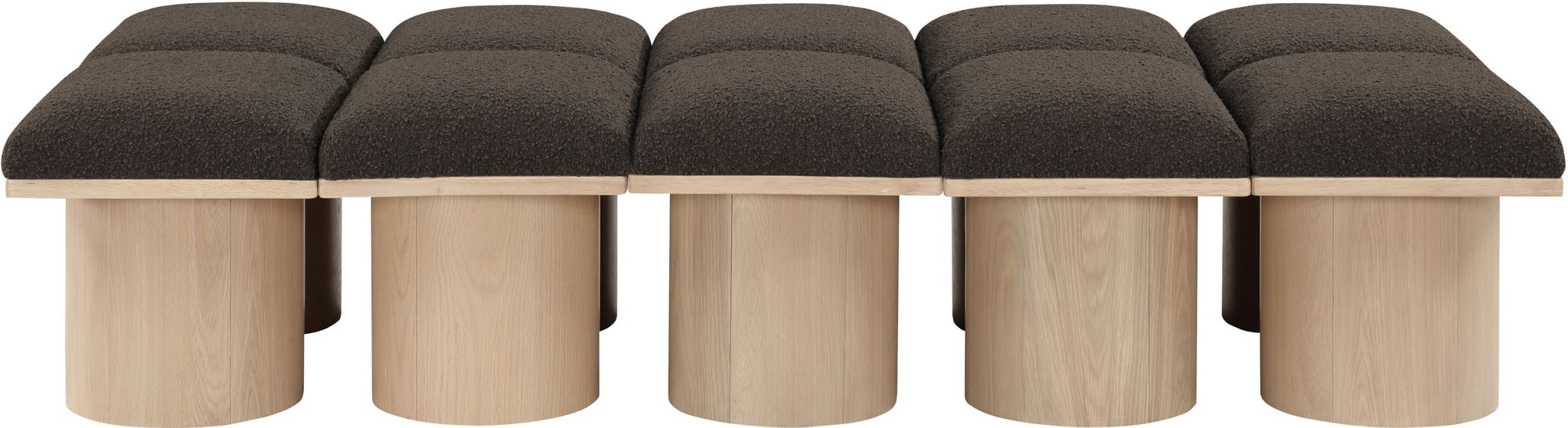 Pavilion - 10 Piece Modular Bench With Natural Base - Simple Home Plus