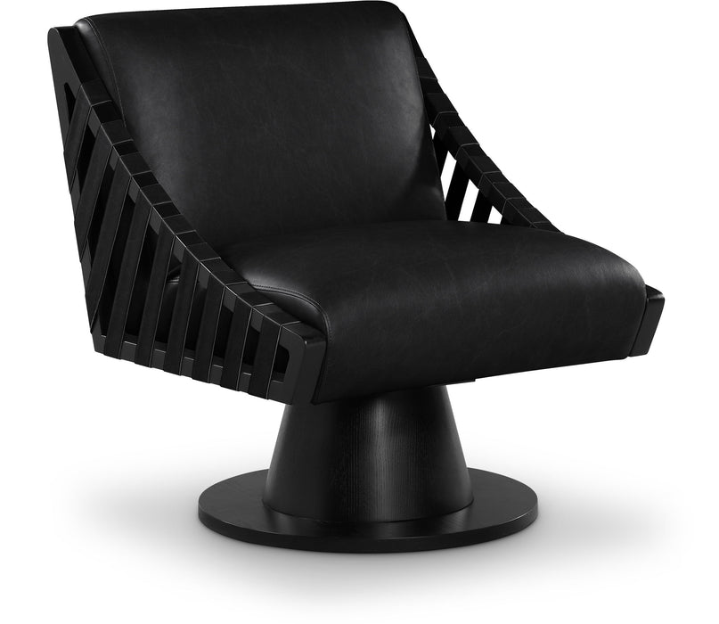 Millwin - Swivel Accent Chair With Black Base - Simple Home Plus