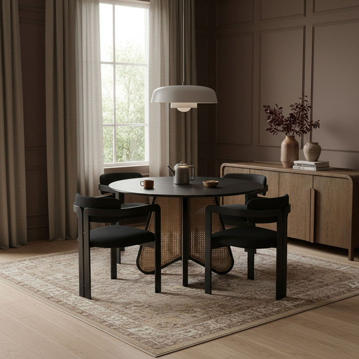 Aurum - Vegan Leather Upholstered Dining Chair With Graphite Black Base (Set of 2) - Simple Home Plus