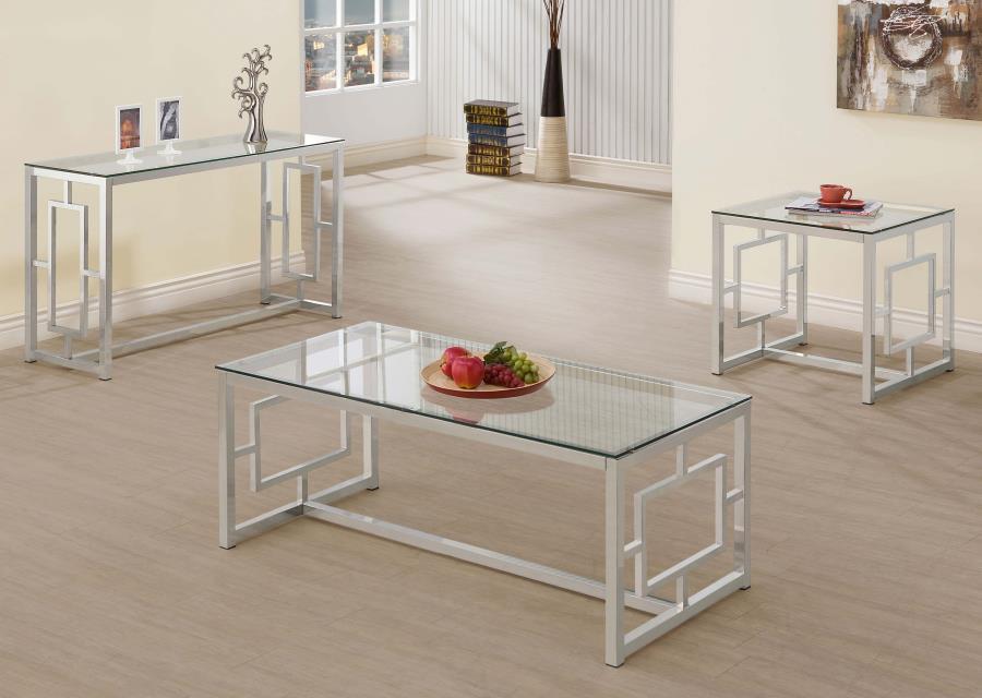 Merced - Glass Top Metal Table - Simple Home Plus