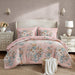 Heather - California King 7 Piece Vintage-Inspired Floral Print - Pink - Simple Home Plus