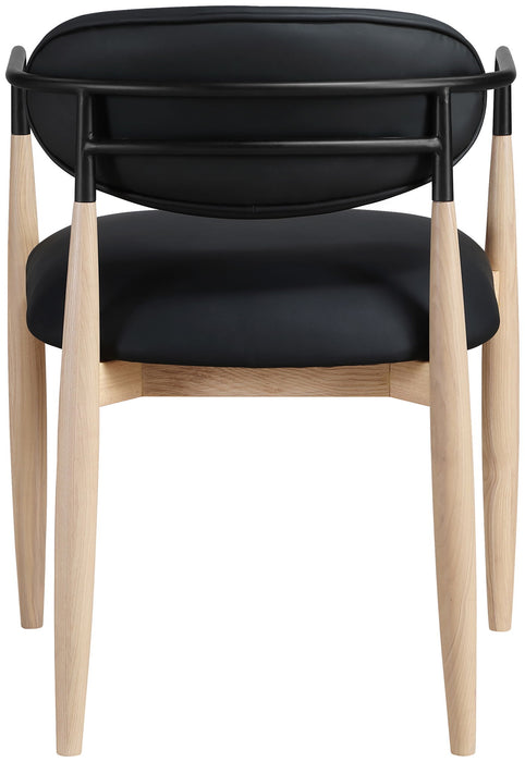 Riccio - Faux Leather Dining Arm Chair (Set of 2) - Natural Frame - Simple Home Plus