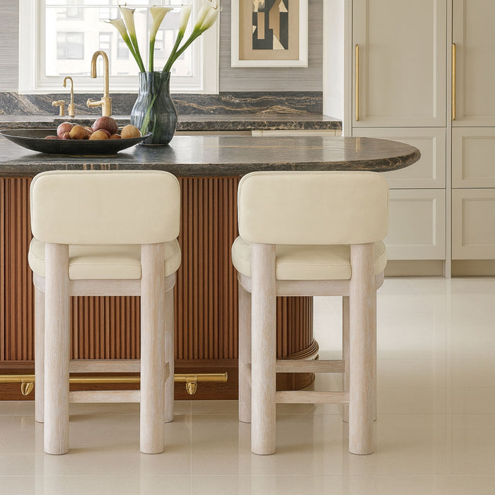 Paloma - Faux Leather Upholstered Counter Stool (Set of 2) - Simple Home Plus