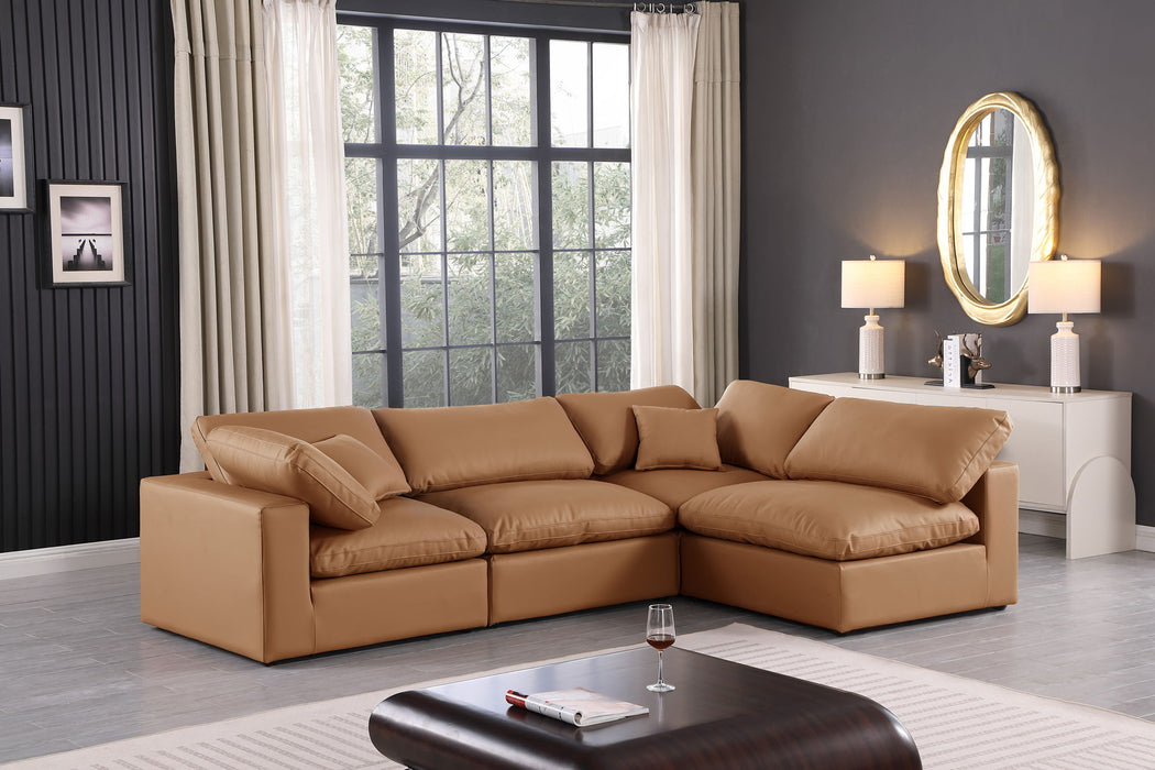 Comfy - 4 Piece Faux Leather Modular Armless Sectional - Simple Home Plus