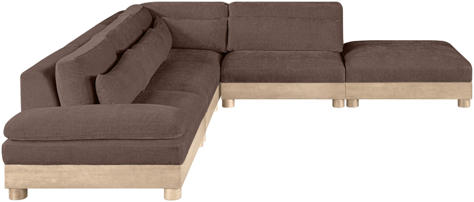 Turin - Chenille Fabric Upholstered Modular Sectional - Brown - Simple Home Plus