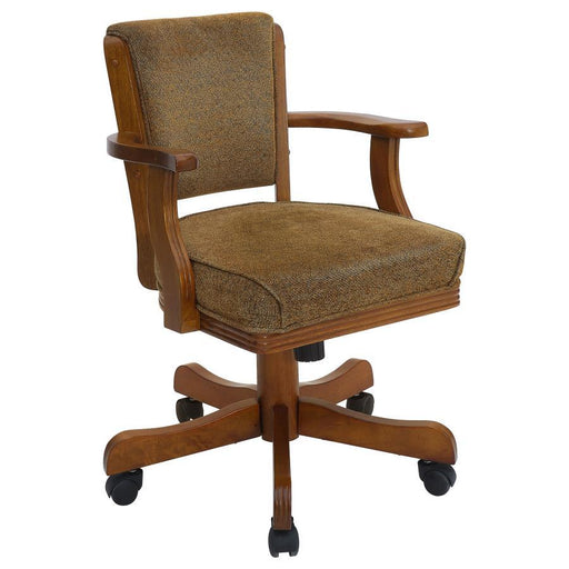 Mitchell - Upholstered Game Chair - Olive Brown And Amber - Simple Home Plus