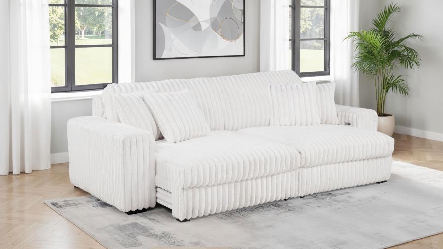 Jacana - Corduroy Upholstered Dual Power Chaise Sofa - Simple Home Plus