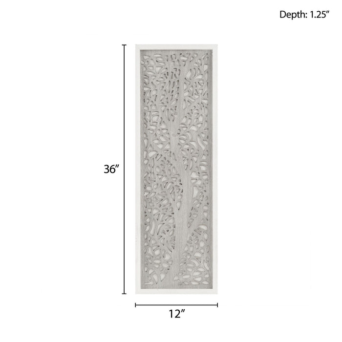 Laurel Branches - Carved Wall Decor - Gray - Simple Home Plus