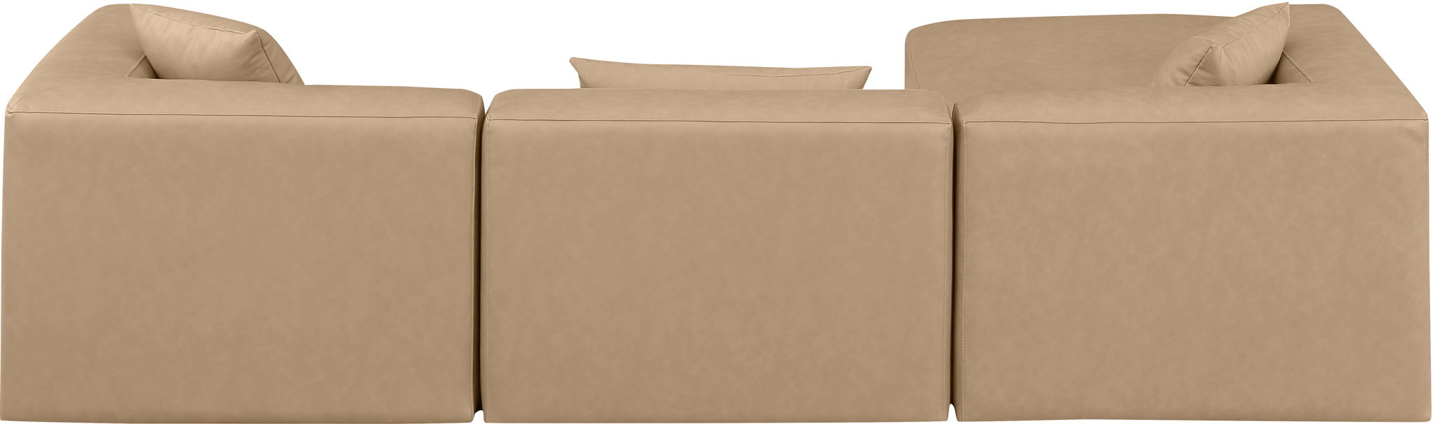 Cube - 4 Piece Modular Sectional With Chaise - Tan - Simple Home Plus