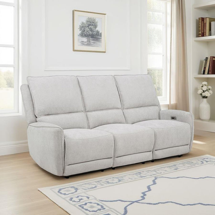 Sylmar - Chenille Upholstered Power Reclining Sofa - Dove Gray - Simple Home Plus
