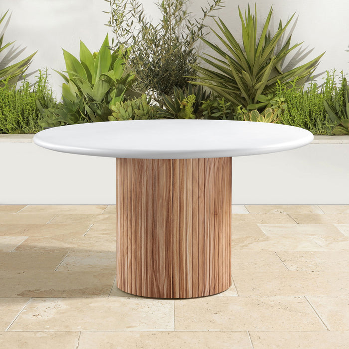 Sanremo - Concrete 53" Finished Concrete Indoor / Outdoor Dining Table - White - Simple Home Plus