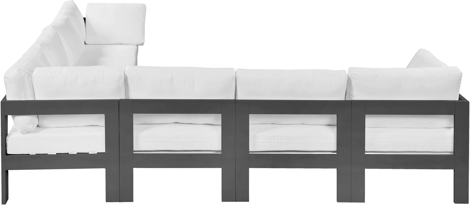 Nizuc - Outdoor Patio 7 Piece Modular Sectional With Gray Frame - Simple Home Plus