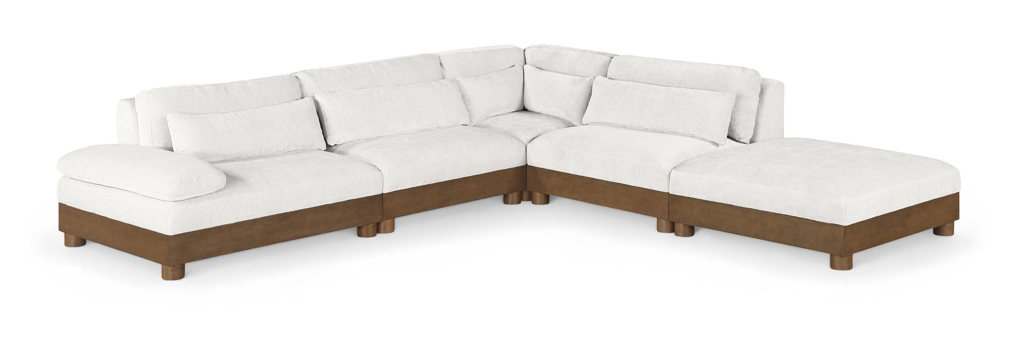 Turin - Chenille Fabric Upholstered Modular Sectional - Cream - Simple Home Plus
