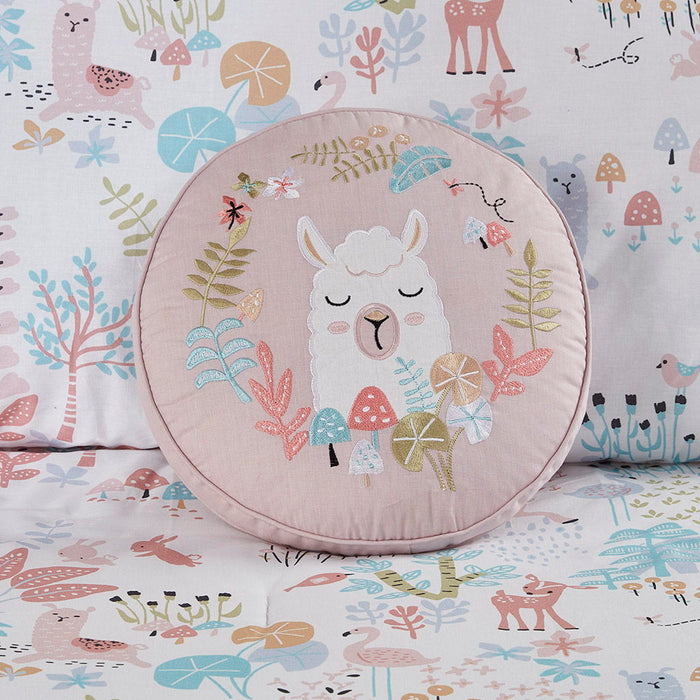 Iris - Twin Woodland Animals Reversible Comforter Set - Blush - Simple Home Plus