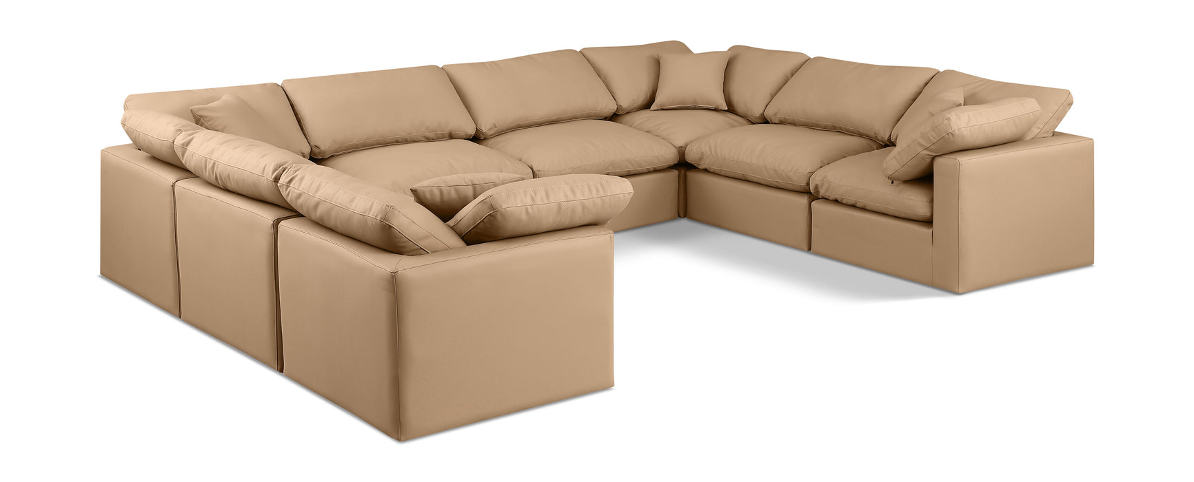 Indulge - Faux Leather 8 Piece Modular Sectional - Tan - Simple Home Plus