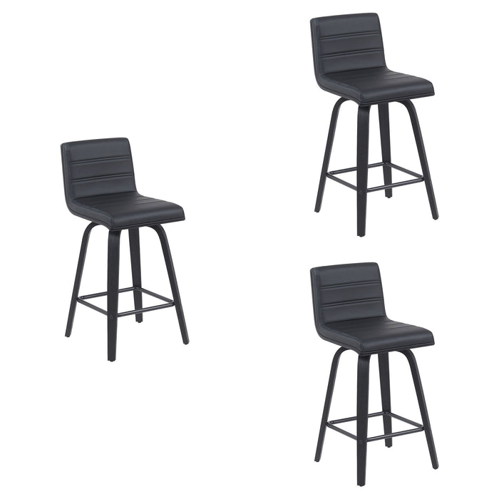 Vienna - Modern Counter Height Swivel Bar Stool - Black Brushed Wood Frame - Simple Home Plus