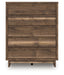 Chirason - Brown - Five Drawer Wide Chest - Simple Home Plus
