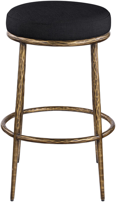 Ferro - Performance Fabric Upholstered Backless Bar Stool - Antique Brass - Simple Home Plus