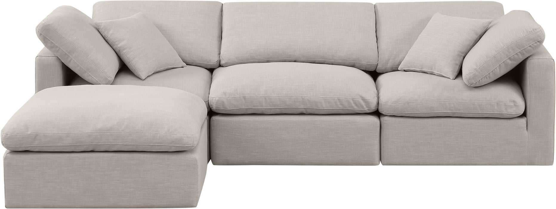 Indulge - Linen 4 Piece Modular Sectional With Chaise - Simple Home Plus