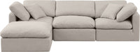 Indulge - Linen 4 Piece Modular Sectional With Chaise - Simple Home Plus