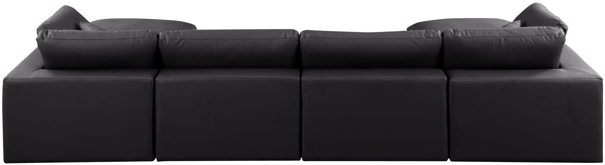 Comfy - 6 Piece Faux Leather Modular Double Chaise Sectional - Simple Home Plus