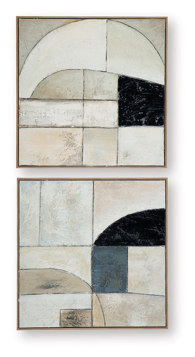 Bexlen - Tan / Taupe / Black - Wall Art Set (Set of 2) - Simple Home Plus