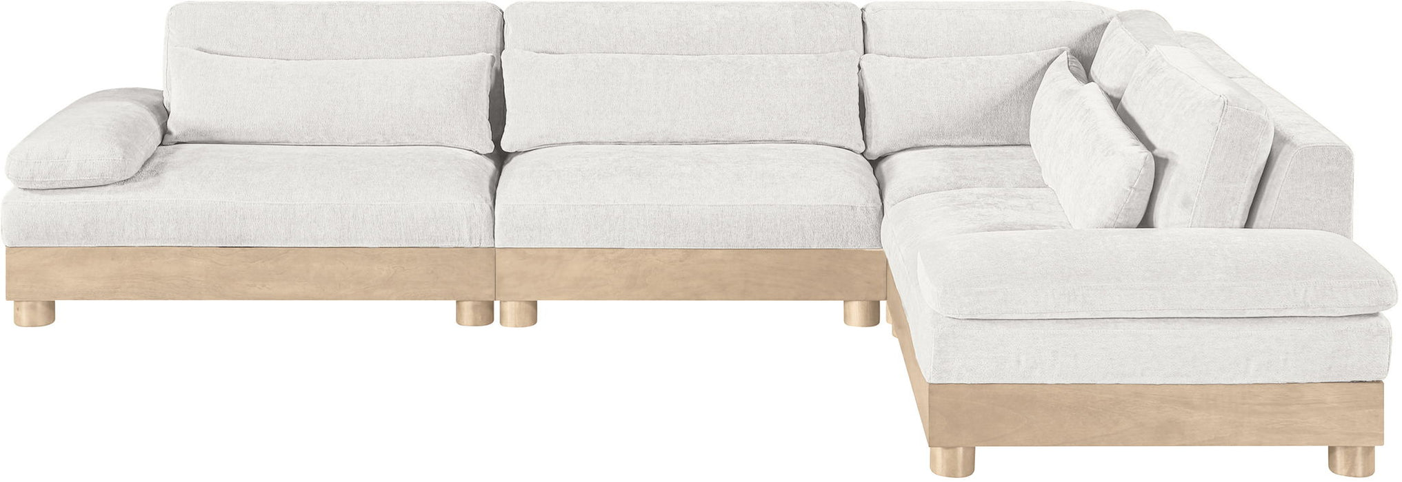 Turin - Chenille Fabric Upholstered Modular Sectional - White - Simple Home Plus