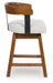 Ralene - Medium Brown - Upholstered Swivel Barstool (Set of 2) - Simple Home Plus
