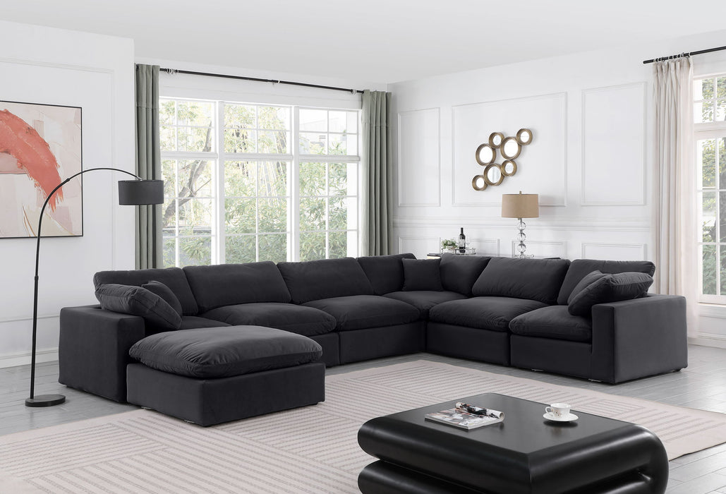 Comfy - 7 Piece Velvet Modular Sectional With Chaise - Simple Home Plus