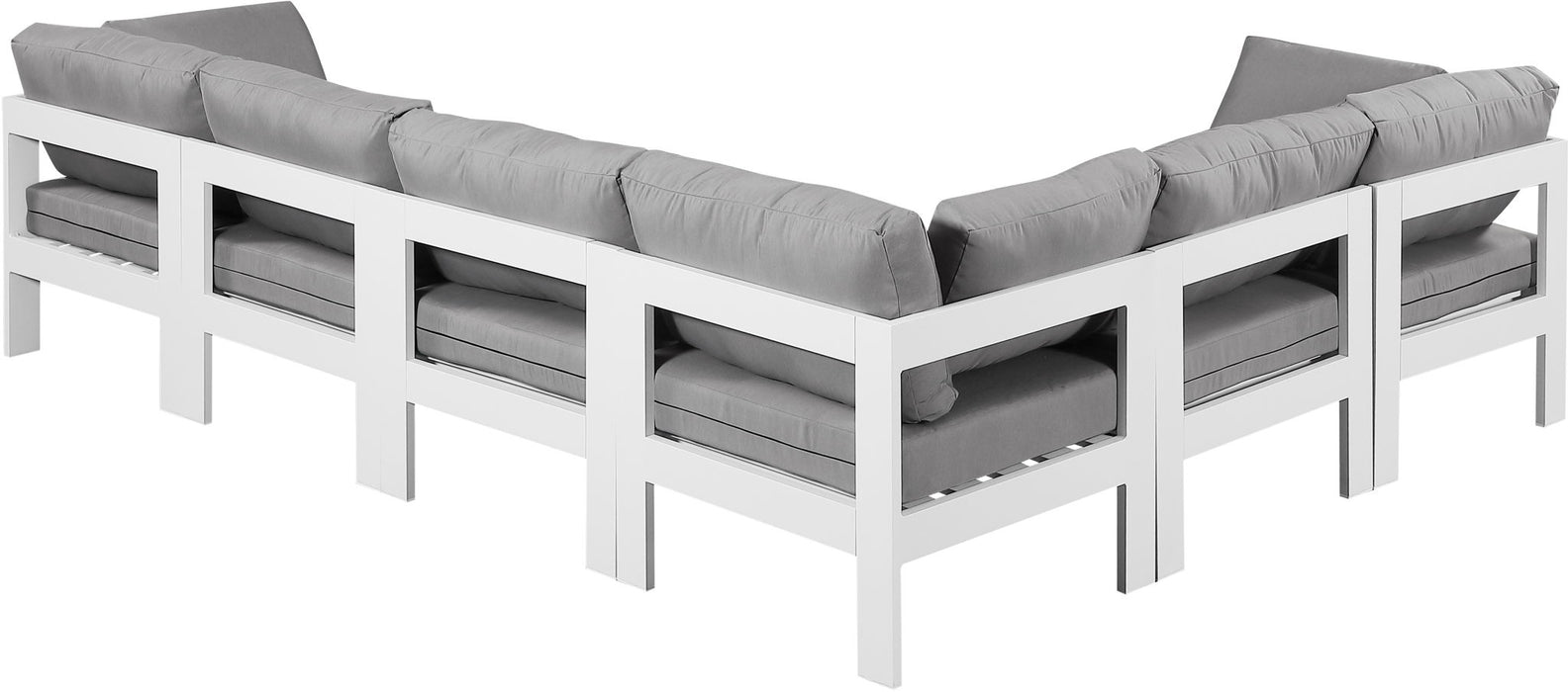 Nizuc - Outdoor Patio 6 Piece Modular Sectional With White Frame - Simple Home Plus