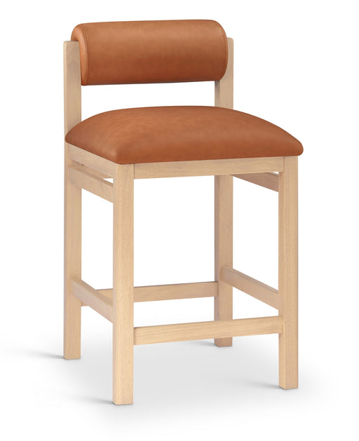 Roundhill - Faux Leather Counter Stool - Natural Frame - Simple Home Plus