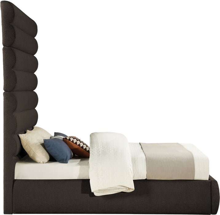Adam - Boucle Fabric Bed With 89" Headboard - Simple Home Plus