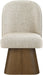 Marlowe - Linen Textured Fabric Upholstered Swivel Dining Side Chair - Stained Brown - Simple Home Plus