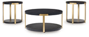 Shylore - Black / Brass Finish - Occasional Table Set (Set of 3) - Simple Home Plus