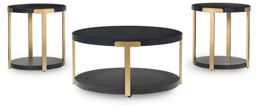 Shylore - Black / Brass Finish - Occasional Table Set (Set of 3) - Simple Home Plus