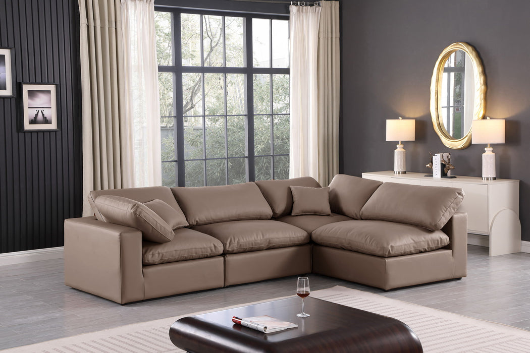 Comfy - 4 Piece Faux Leather Modular Armless Sectional - Simple Home Plus
