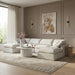 Indulge - Linen 6 Piece Modular Double Chaise Sectional - White - Simple Home Plus