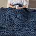 Chenille Chunky Knit - Throw - Navy Blue - Simple Home Plus