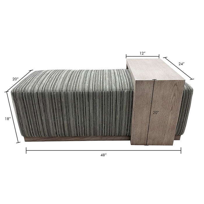 Peggy - Bench/Cocktail Ottoman With Table - Stripe / Multi - Simple Home Plus