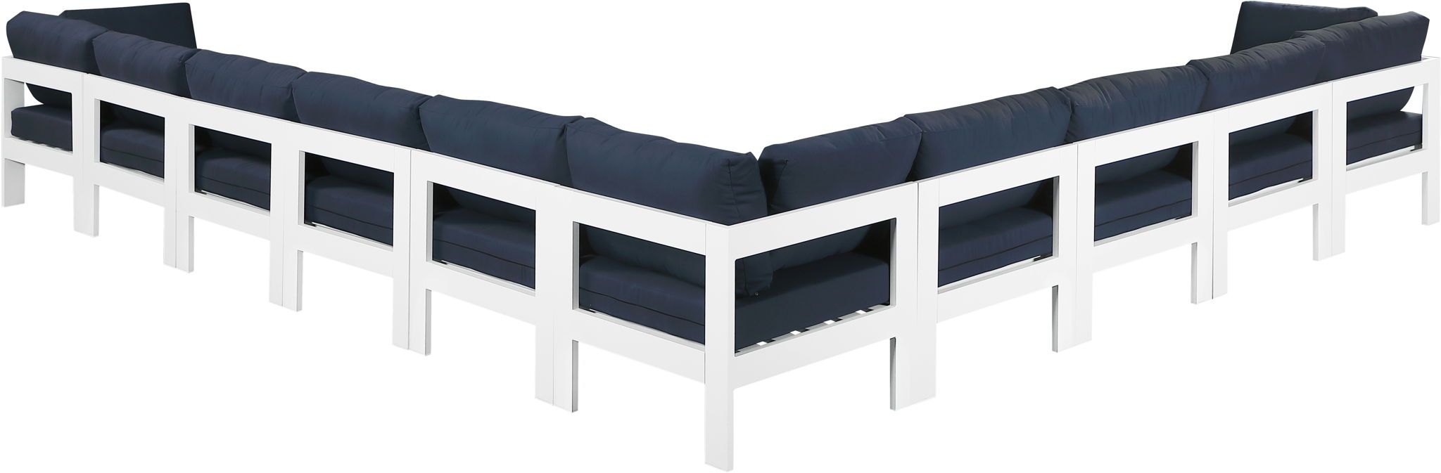 Nizuc - Outdoor Patio 10 Piece Modular Sectional With White Frame - Simple Home Plus