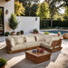 Mirella - 4 Piece Water Resistant Fabric Outdoor Patio Modular Sectional - Simple Home Plus