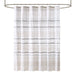 Nea - Printed Shower Curtain With Trims - Off White / Gray - Simple Home Plus