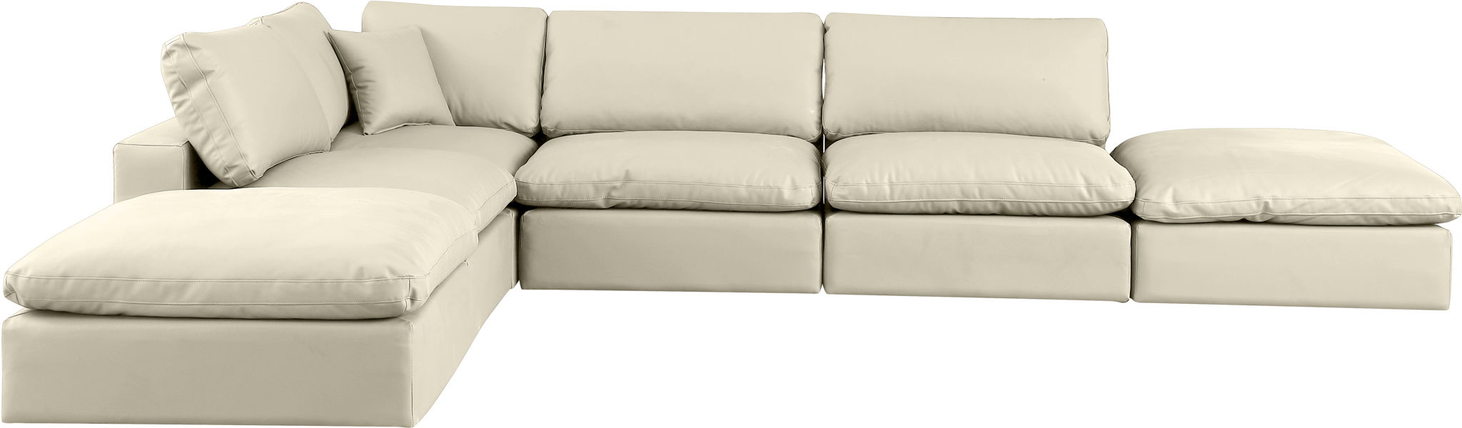 Comfy - 6 Piece Faux Leather Modular Sectional - Simple Home Plus