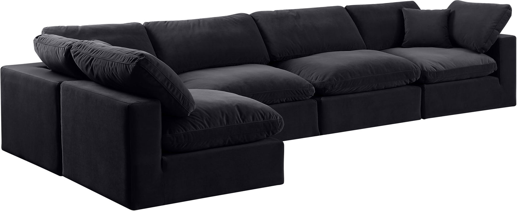 Comfy - 5 Piece Velvet Modular Sectional - Simple Home Plus
