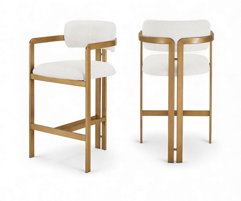 Aurum - Linen Textured Fabric Upholstered Counter Stool - Simple Home Plus