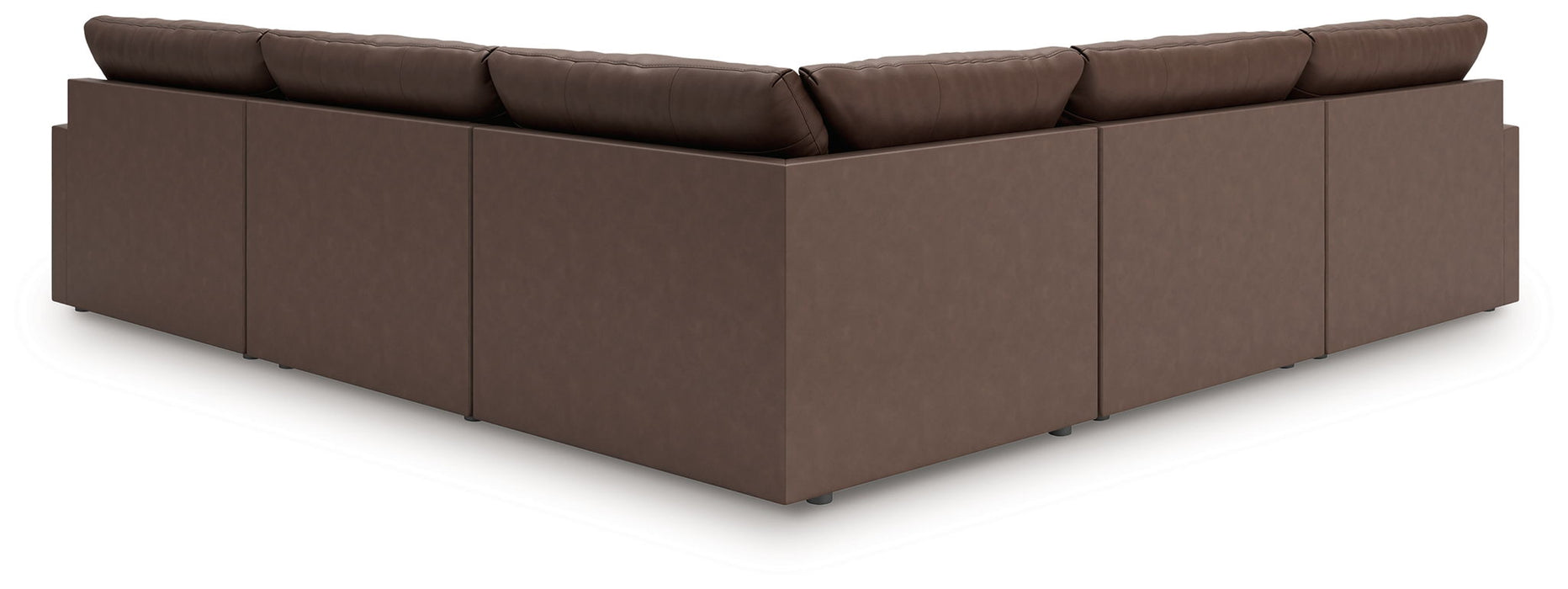 Whitehaven - 5-Piece Sectional With 2 Armless Chairs - Brown - Simple Home Plus