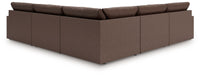 Whitehaven - 5-Piece Sectional With 2 Armless Chairs - Brown - Simple Home Plus