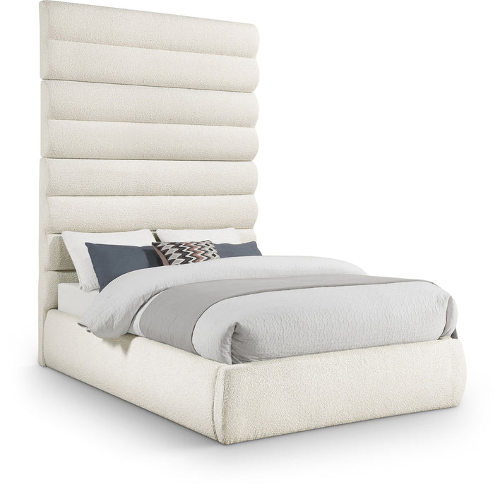 Adam - Boucle Fabric Bed With 89" Headboard - Simple Home Plus