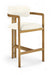Aurum - Vegan Leather Upholstered Counter Stool With Brushed Brass Base - Simple Home Plus